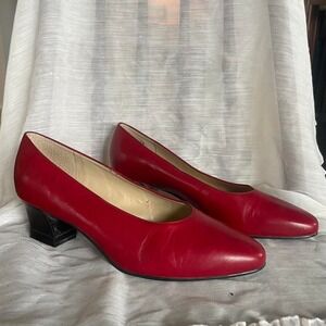 Vintage 90s Red Ballet Coquette Kitten Heels